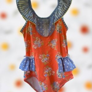 Matilda Jane Floral Polka Dot Girls Swimsuit